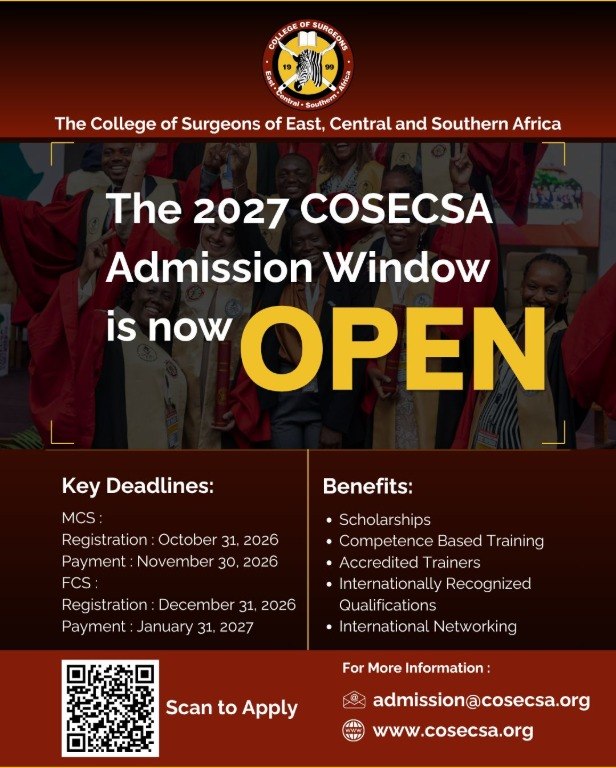 The 2027 COSECSA Admission Window is NOW OPEN!